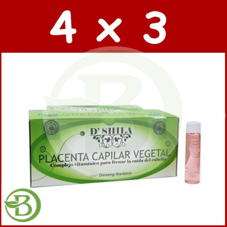 Pack 4x3 Placenta Vegetal con Ginseng 25Ml. Shila
