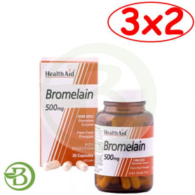 Pack 3x2 Bromelina 500Mg. Health Aid