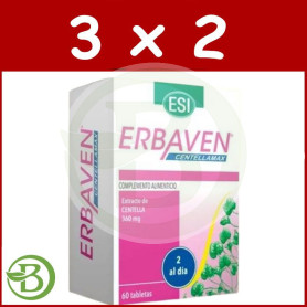 Pack 3x2 Erbaven Centellamax 60 Tabletas Esi