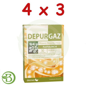 Pack 4x3 Depurgaz 30 Comprimidos Dietmed