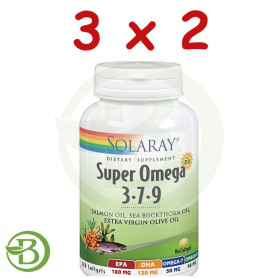 Pack 3x2 Super Omega 3-7-9 120 Perlas Solaray