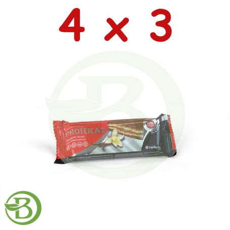 Pack 4x3 Barrita Proteicas Vainilla 47Gr. Herbora