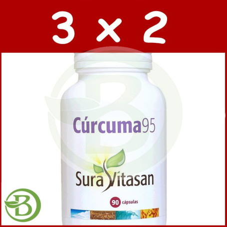 Pack 3x2 Cúrcuma 90 Cápsulas Sura Vitasan