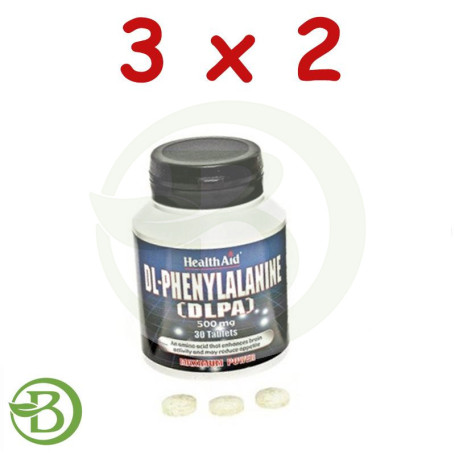 Pack 3x2 DLPA (DL-Fenilalanina) Health Aid