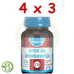 Pack 4x3 Levadura De Arroz Rojo 60 Comprimidos Naturmil
