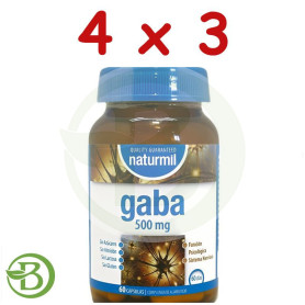 Pack 4x3 Gaba 500Mg 60 Capsulas Naturmil