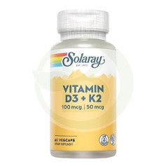 D3 & K2 (MK7) 60 Cápsulas Solaray