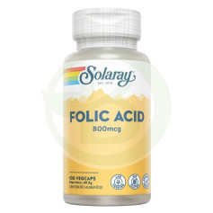Ácido Fólico 800Mcg. 100 Cápsulas Vegetales Solaray