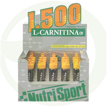 L-Carnitina Fresa 1500Mg. 20 Viales 25Ml. Nutrisport