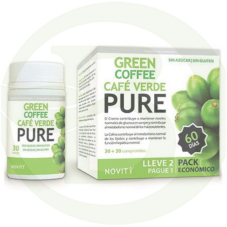 Café Verde Pure Pack 30 + 30 Comprimidos Novity