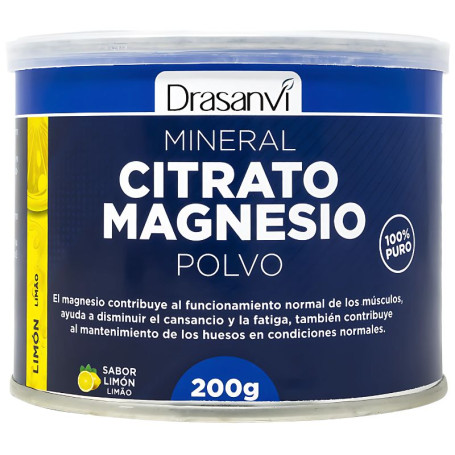 Mineral Citrato De Magnesio Polvo Sabor Limón 200Gr Drasanvi