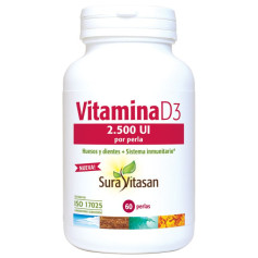 Vitamina D3 2.500Ui 60 Perlas Sura Vitasan