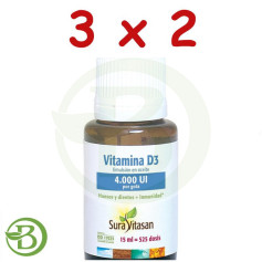 Pack 3x2 Vitamina D3 4.000 Ui 15Ml Sura Vitasan