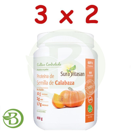 Pack 3x2 Proteína De Semilla De Calabaza 450Gr. Sura Vitasan