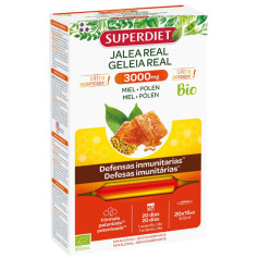 Jalea Real Miel + Polen Bio 3000Mg 20 Ampollas Superdiet