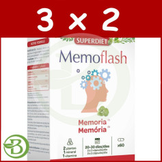 Pack 3x2 Memoflash 60 Cápsulas Superdiet