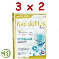Pack 3x2 Bacidofilus Flora 30 Cápsulas Dietmed