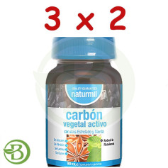 Pack 3x2 Carbon Vegetal Activo 90 Perlas Naturmil