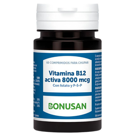 Vitamina B12 Activa 8000Mcg 60 Comprimidos Bonusan