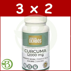 Pack 3x2 Cúrcuma 12000Mg 60 Cápsulas Vegetales Derbós