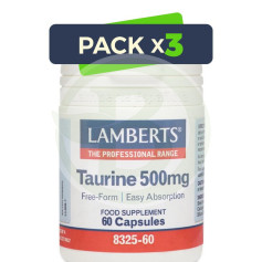 Pack 3x Taurina 500Mg. Lamberts