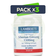 Pack 3x Ginseng Siberiano 1500Mg. Lamberts