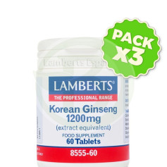 Pack 3x Ginseng Koreano 60 Tabletas Lamberts