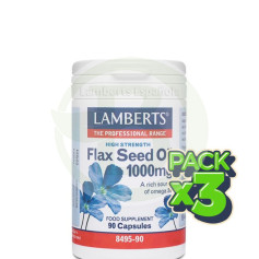 Pack 3x Aceite de Semillas de Lino 1000Mg. Lamberts