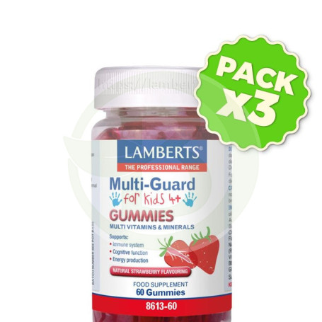 Pack 3x Multi-Guard para Niños 60 Gominolas Lamberts