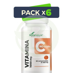 Pack 6x Vitamina C No Ácida 60 Comprimidos Soria Natural