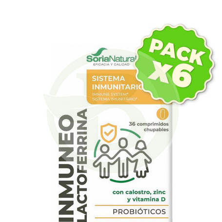 Pack 6x Inmuneo Lactoferrina 36 Comprimidos Soria Natural