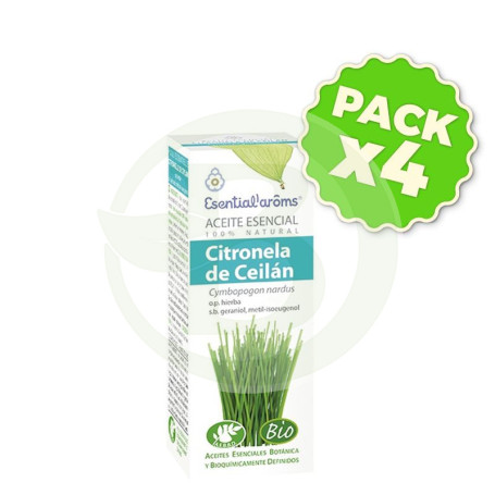 Pack 4x Aceite Esencial Citronela De Ceilan Bio 100Ml. Esential Aroms