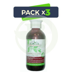 Pack 3x Champú Henna Cabello Caoba 300Ml. Corpore Sano