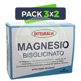 Pack 3x2 Bisglicinato De Magnesio 60 Cápsulas Integralia