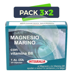 Pack 3x2 Magnesio Marino con Vitamina B6 30 Cápsulas Integralia