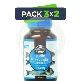 Pack 3x2 Aceite de Pescado Omega 3 1000Mg. 60 Perlas Naturmil