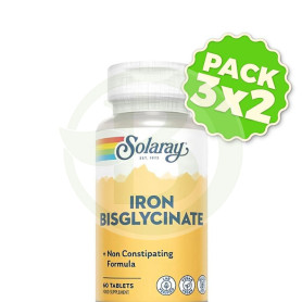 Pack 3x2 Iron Bisglycinate 60 Comprimidos Solaray