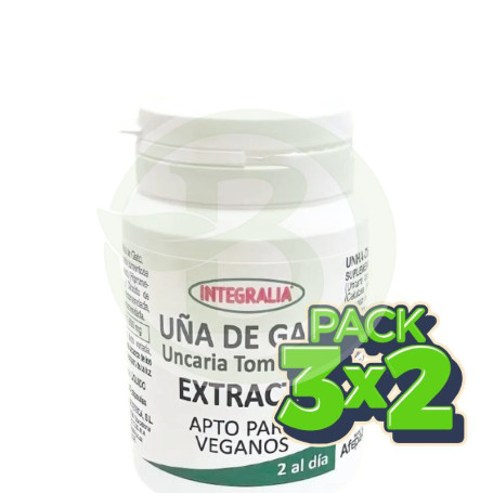Pack 3x2 Extracto De Uña De Gato 60 Cápsulas Integralia