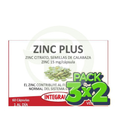Pack 3x2 Zinc Plus 60 Cápsulas Integralia