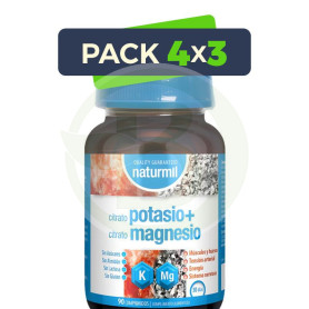 Pack 4x3 Citrato De Potasio + Citrato De Magnesio 90 Comprimidos Naturmil
