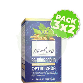 Pack 3x2 Estado Puro Ashwagandha Optimizada 30 Cap Estado Puro - Tongil