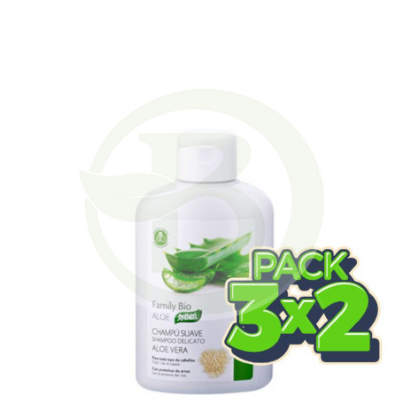 Pack 3x2 F-Aloe Vera Champú Suave Bio 250Ml. Santiveri