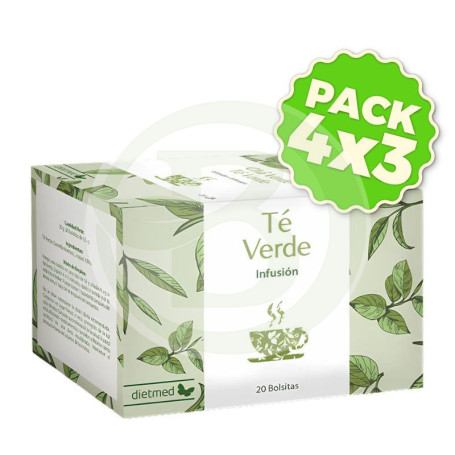 Pack 4x3 Té Verde Infusión 20 Sobres Dietmed
