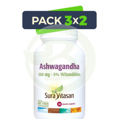 Pack 3x2 Ashwagandha 30 Cápsulas Sura Vitasan
