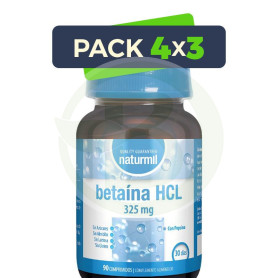 Pack 4x3 Betaina Hcl 90 Comprimidos Naturmil