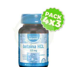 Pack 4x3 Betaina Hcl 90 Comprimidos Naturmil