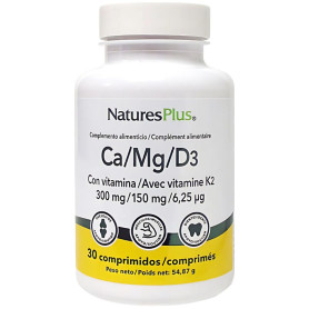Ca/Mg/D3 + K2 30 Comprimidos Natures Plus