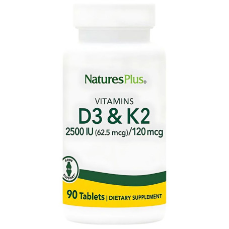 Vitamina D3 2500Ui Vitamina K2 120Μg 90 Comprimidos Natures Plus