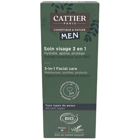 Cuidado Facial 3 en 1 para Hombre 50Ml Cattier