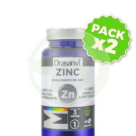 Pack 2x Zinc Bisglicinato 90 Comprimidos Drasanvi